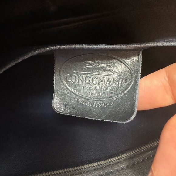 Longchamp vintage Roseau Blue Navy Leather Crossbody Bag - Picture 9 of 10